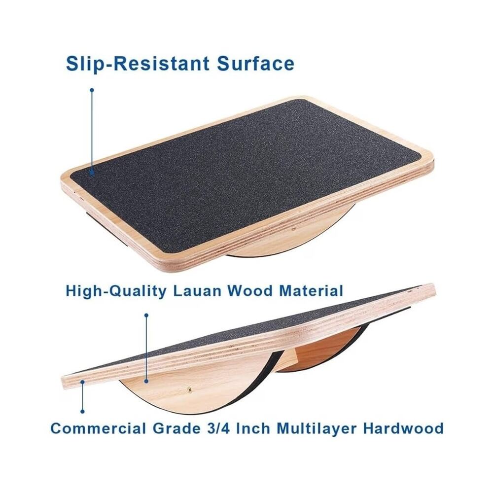 Wooden Balance Rocker Board 13" x 17" Balance Board, Standing Desk Accessory